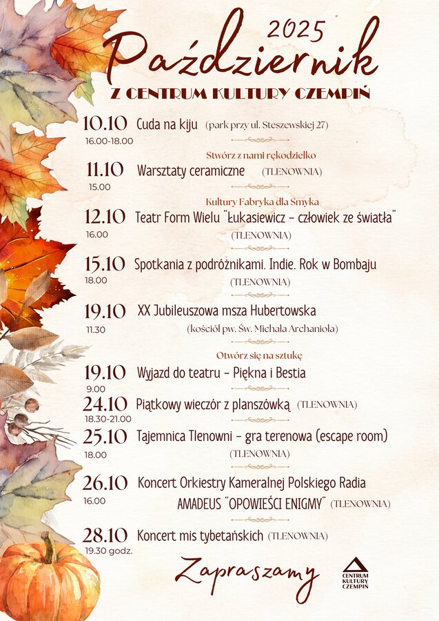 Październikowe wydarzenia w Centrum Kultury Czempiń